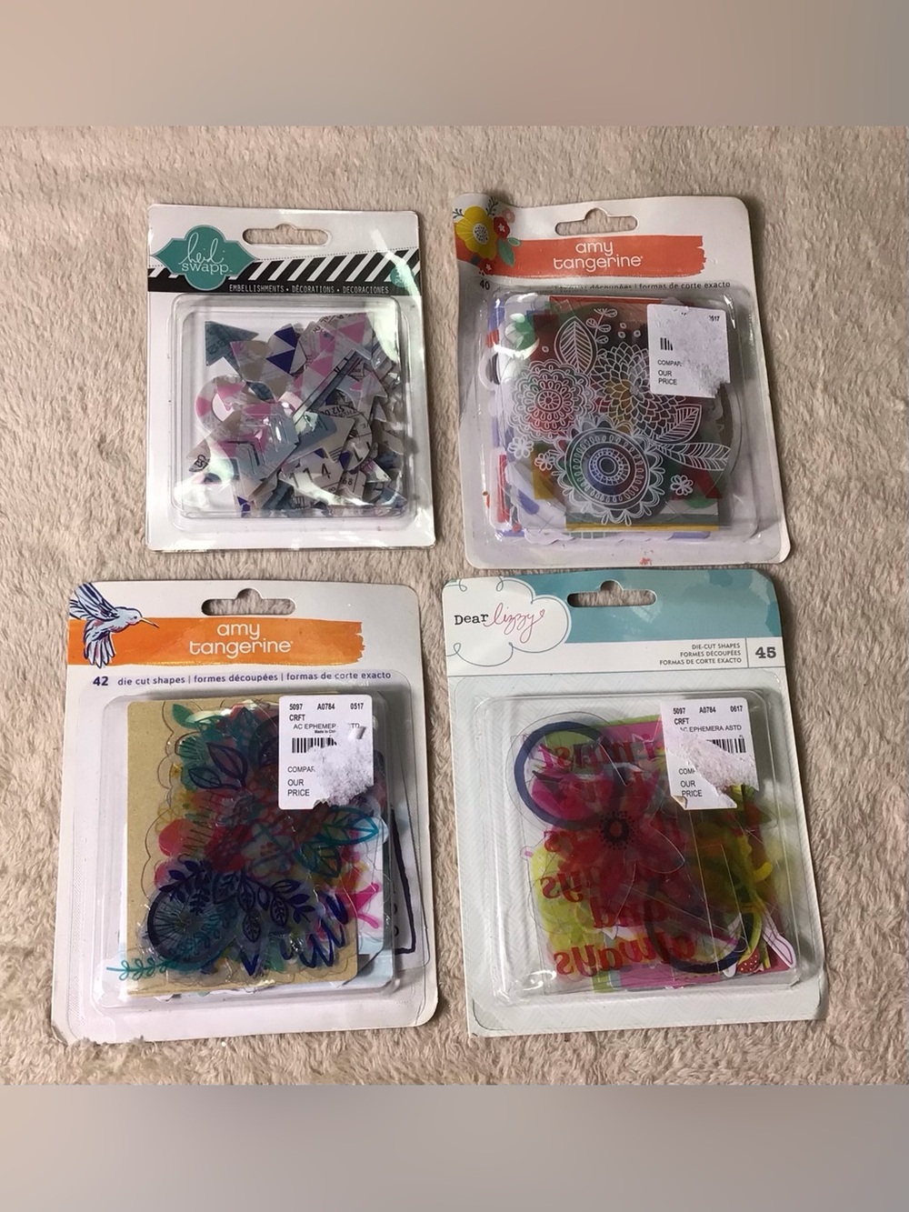 Bright Floral & Geometric Die-Cut Shapes